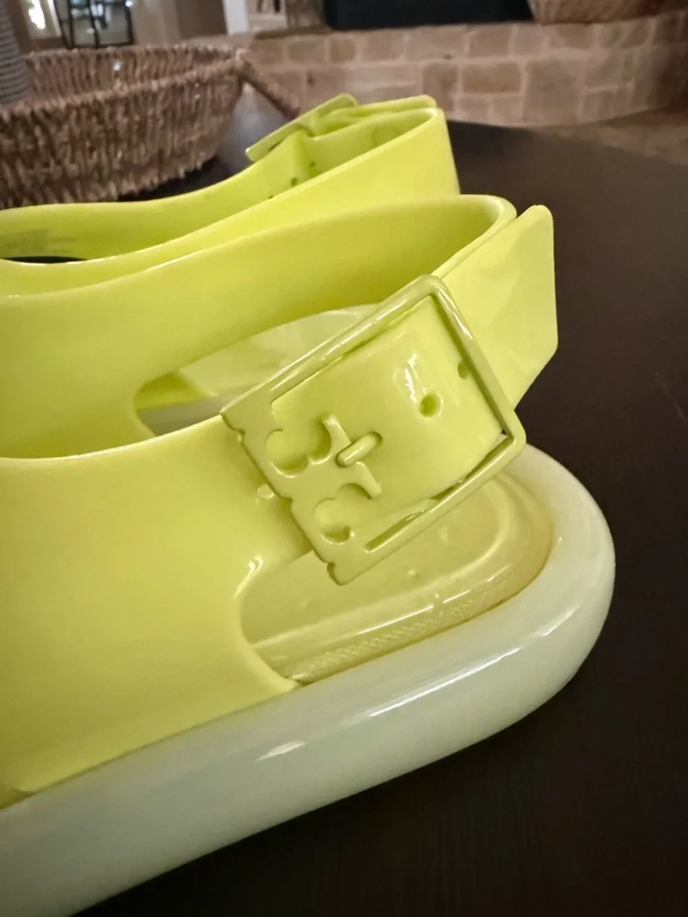 Tory Burch Neon Yellow Jelly Sandals Size 7 - Picture 2 of 7